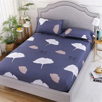 

30 1pc Bed Sheet high-grade active printed fitted sheet adjustable with elastic mattress cover Bed Linen Polyester