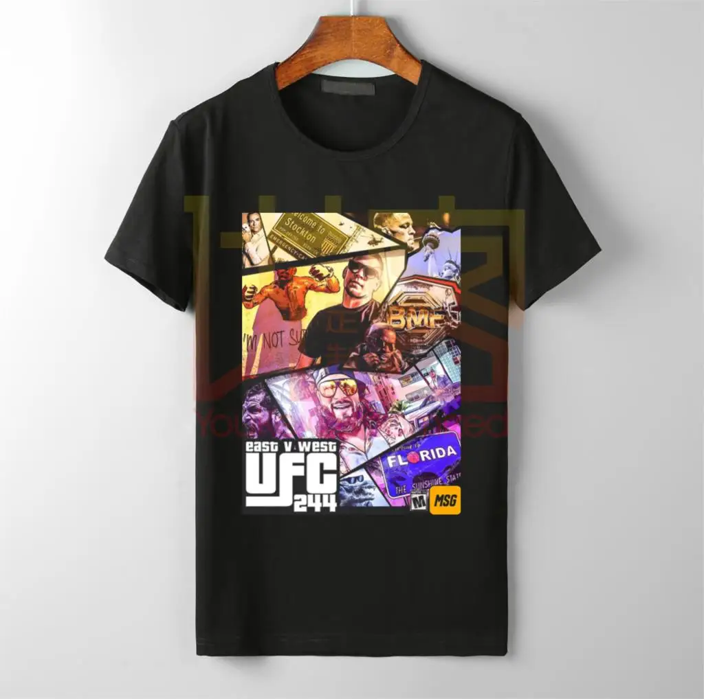 Nate diaz east vs west Мужская футболка хит продаж 100% хлопок принт на заказ высокое