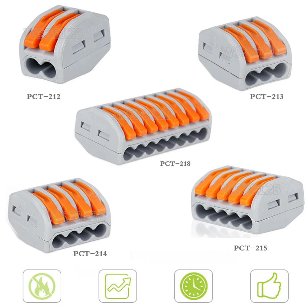 

3pin 2pin 4pin 5pin 8pin Connector Conductor Terminal Block connector Universal Compact Wire free shipping