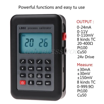 

LB02 Calibrator Tester Resistance Current Voltmeter Signal Generator Source Process Calibrator 4-20mA/0-10V/mV LCD Display