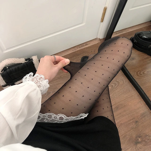 Sexy Women Pantyhose Tights Seamless Mesh Fishnet Nylon Polka Dot Print Tight Summer Stocking Female Hosiery women's Sock Pants C