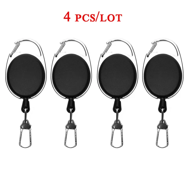 2/3/4pcs Retractable Key Chain Reel Badge Holder Fly Fishing Zinger Retractor with Quick Release Spring Clip Fishing Accessories 1