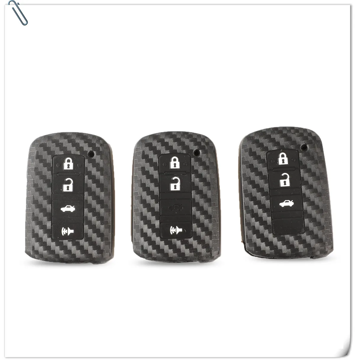 Keyforkess 10pcs Del Silicone Copertura di Chiave Dell'automobile Per TOYOTA RAV4 Corolla Camry Corona Prado di Carbonio 2/3/4 pulsante Smart Chiave A Distanza Caso - H078cb1439b764d2ab191de008bb8b138k