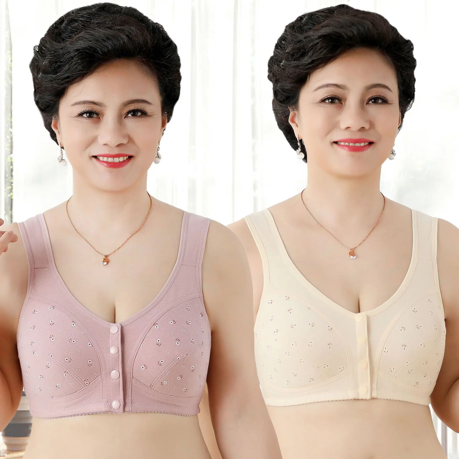 Fashion Soft Cotton Bras Girls Lingerie Gathered Front-Close Bralette Size  36-46 B C D Underwear Full Cup Female Mommy