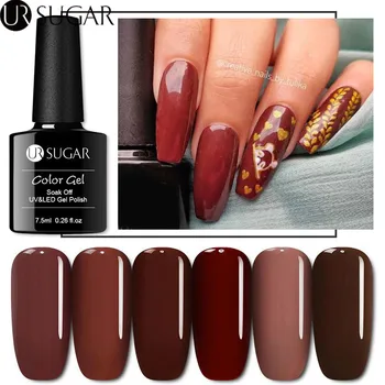 

UR SUGAR 7.5ml Coffee Series UV Gel Nail Polish Glitter Gel Varnish Hybrid Soak Off Nail Art Gel Lacquers Base Top Coat DIY