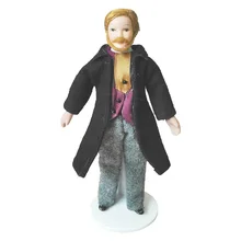 

1/12 Dollhouse Miniatures Mini Doll With Stand Model Small Toys For Girls Boys Children A Man In A Coat
