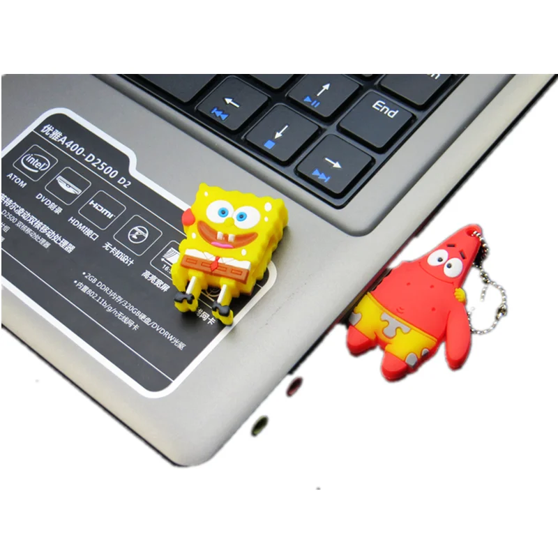 Pendrive Популярные мультяшная Губка Боб Usb флэш накопитель 256G Flash Memory Stick ГБ 4 8 16 карта