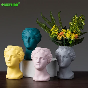 

Ceramic Venus Vase Home Desktop Flower Arrangement Container Office Goddess Statue Decoration Handmade Artwork