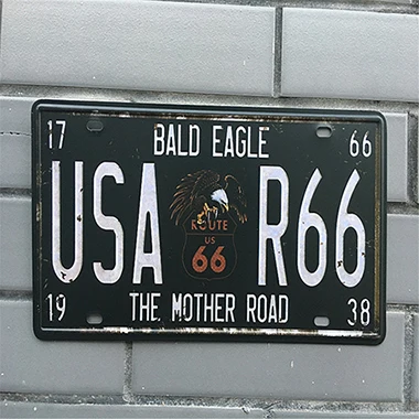 30x16 см винтажные металлические жестяные знаки Route 66 номер автомобиля номерной знак пластинчатая доска плакат Бар Клуб стены гараж украшение дома - Цвет: 7