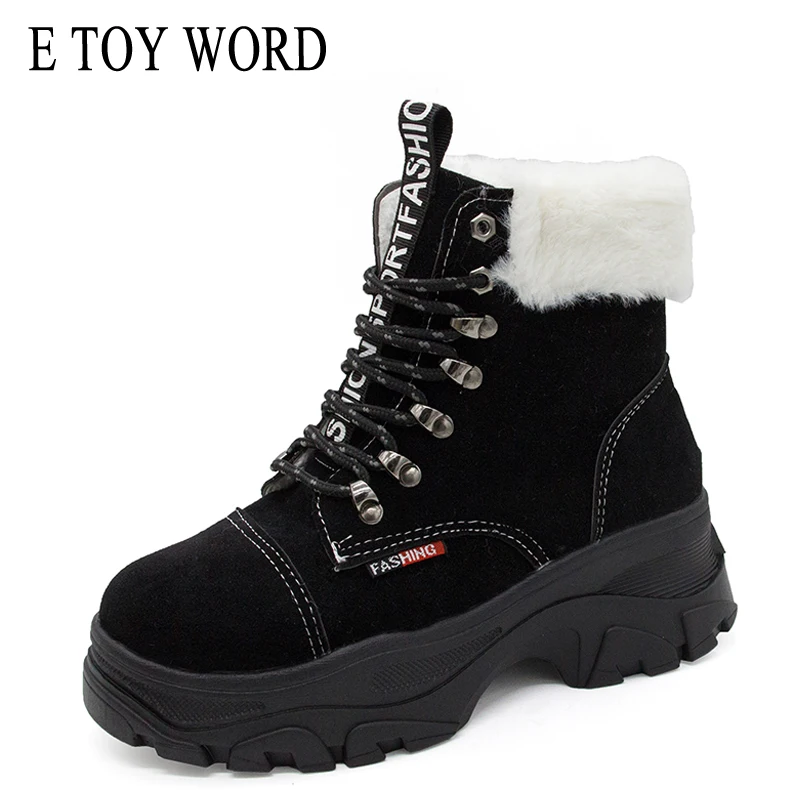 

E TOY WORD Snow boots women plus velvet thickening boots waterproof warm thick-soled winter boots northeast snow shoes