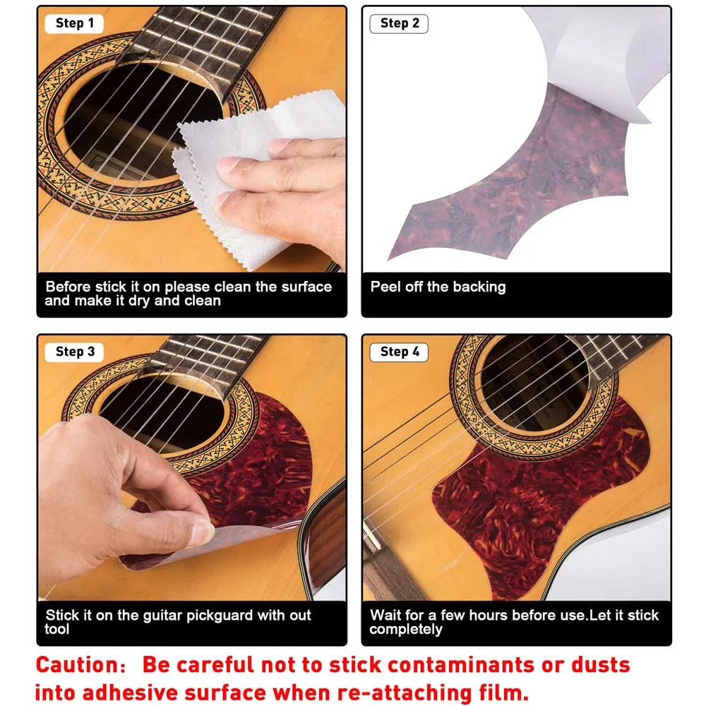 Scratch Plate Self Adhesive Pick Guard for Acoustic Guitar Accessories MUPOO Acoustic Guitar Pickguard Sticker 2 PCS 