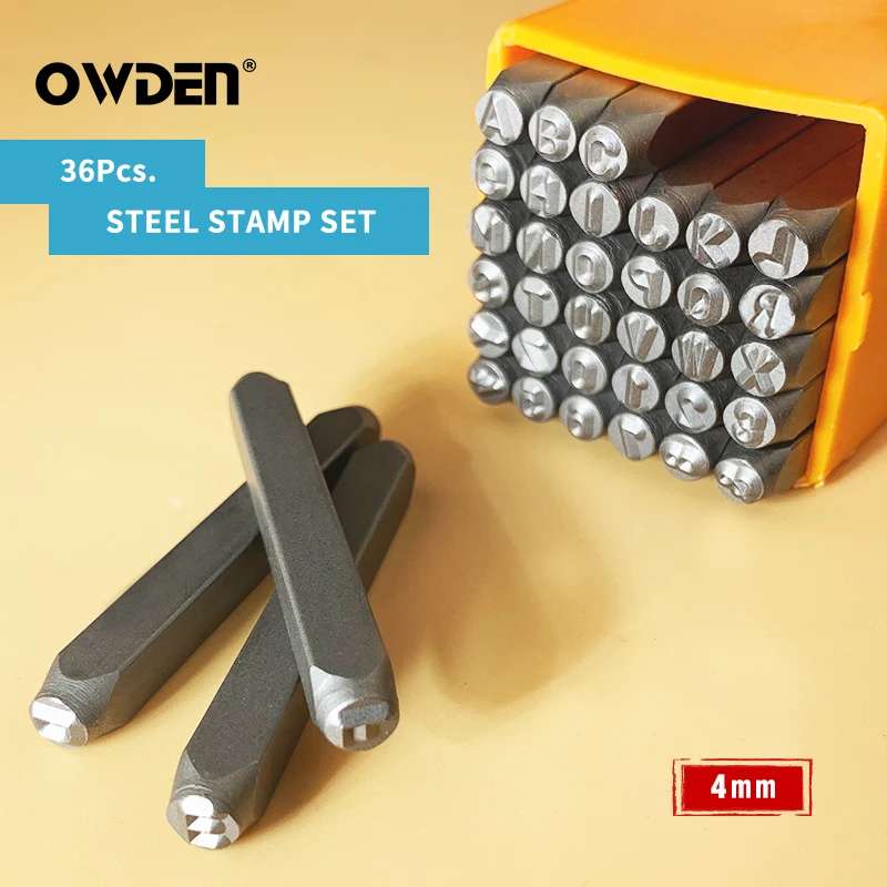 OWDEN 36Pcs 4mm Steel Metal Stamp Set for Jewelry Craft Stamping Punch