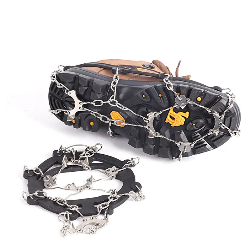 Ice Gripper Spike 10 Teeth Steel For Shoes Anti Slip Hiking Climbing Snow Spikes Crampons ice gripper spike climbing crampons