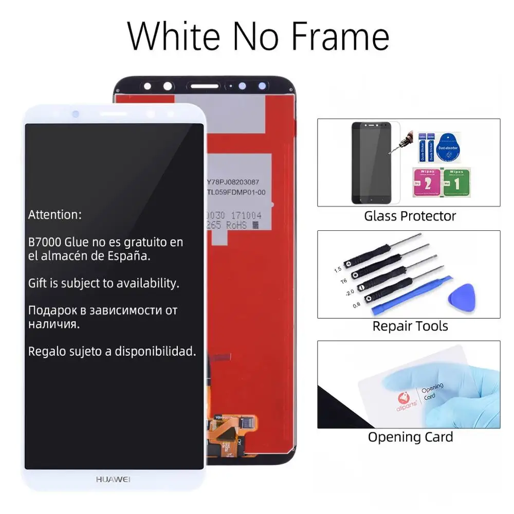 White No Frame Дисплей для HUAWEI Mate 10 Lite LCD в сборе с тачскрином на рамке 5.9'' синий золото черный белый Nova 2i RNE-L21 - Цвет: White No Frame