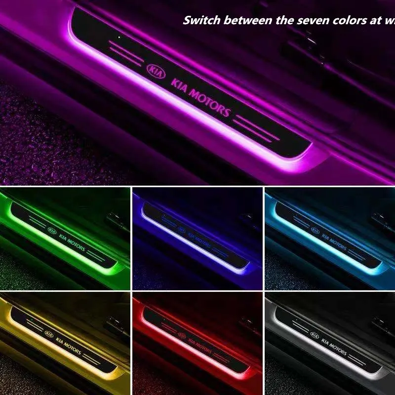 Car USB Power LED Welcome Pedal For KIA K3 5 7 9 Rio Ceed Sonet Forte Sorento car Prevent scratches Pedal Door Sill Pathway lamp
