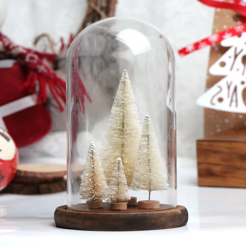 Mini Christmas Tree 8-Piece Mini Christmas Tree Sisal Silk Cedar-Decoration Small Christmas Tree-Gold Silver Blue Green White Festive