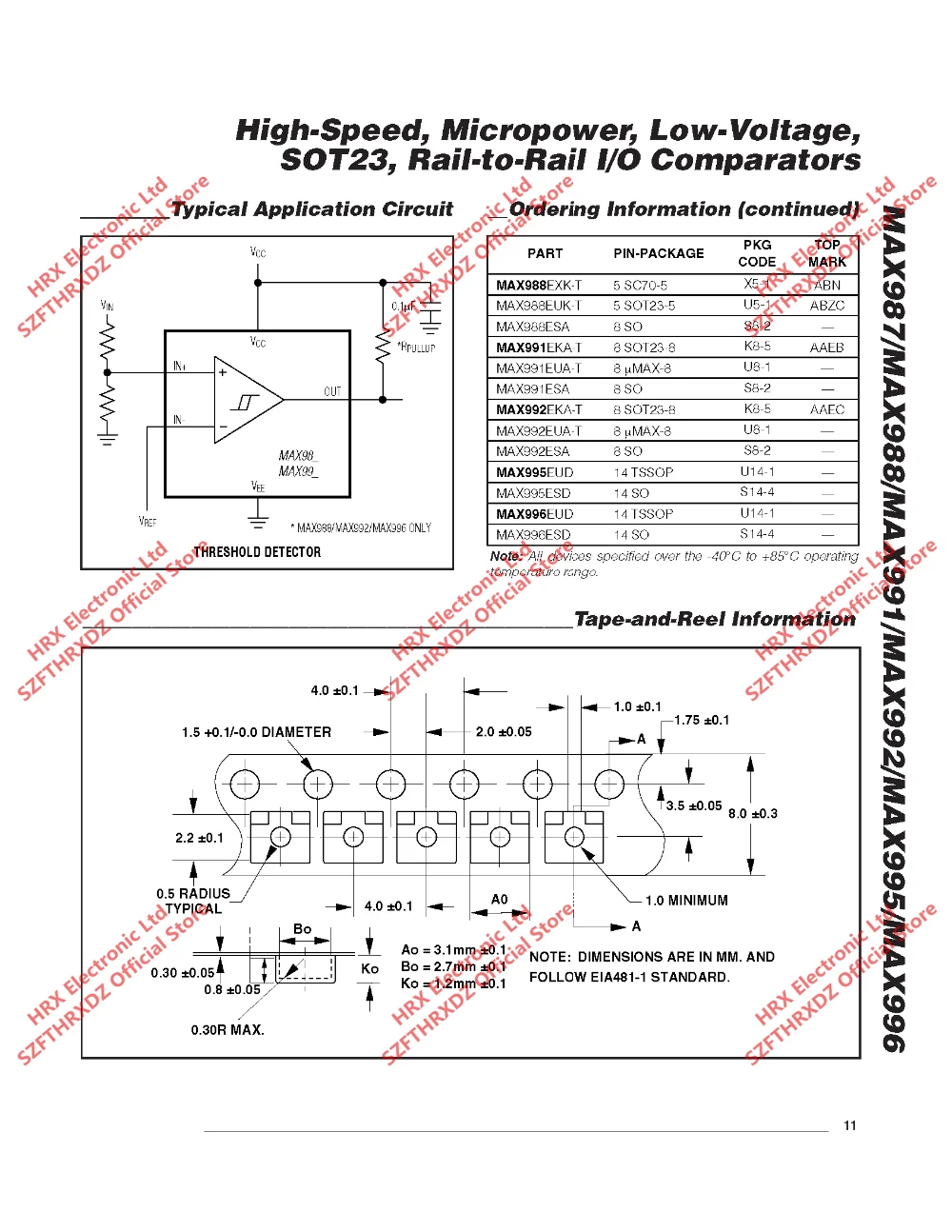MAX987EUK+ T ABZB SOT23-5 MAX987EUK-T ABZB+ SOT-23-5 MAX987EUK аналоговый компаратор 2500 шт./катушка