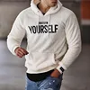 New Autumn and Winter Warm Men´s Wool Hooded Sweatshirts Letter Print Hooded Pullover Kangaroo Pocket Hooded Fleece Sweatshirts ► Photo 2/6