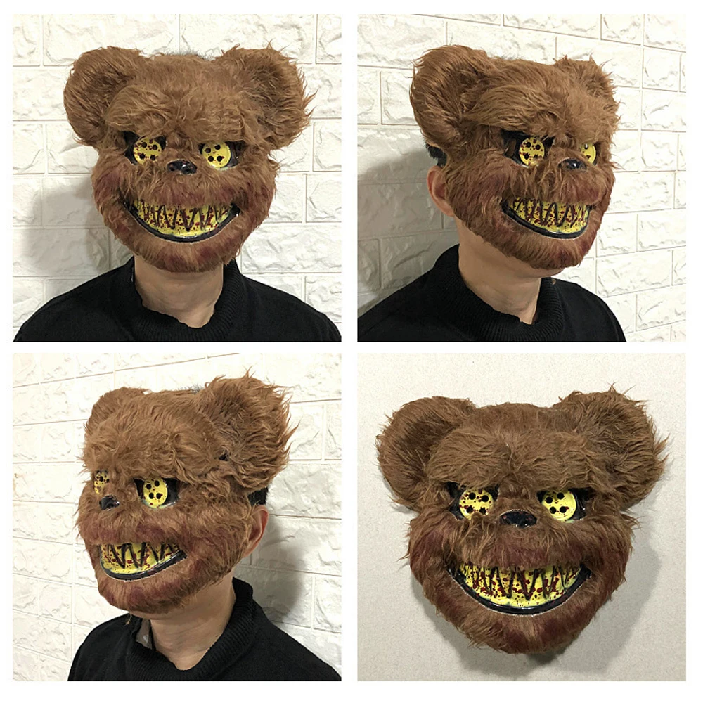Новая страшная маска для Хэллоуина, кровавый убийца, маска кролика, плюшевый мишка на Хэллоуин, косплей, ужасная маска для детей и взрослых