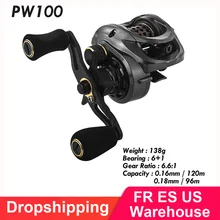 Fishband baitcasing катушка PW100 6,6: 1 приманка для ловли карпа литая Рыболовная катушка для форель окунь tilapia снасти для ловли окуня