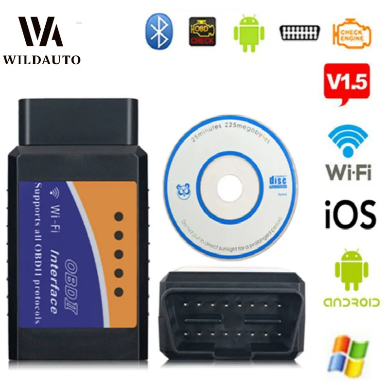 Диагностический сканер WILDAUTO OBD2 Wi Fi Bluetooth для Android/IOS/Symbian|Механические тестеры| |