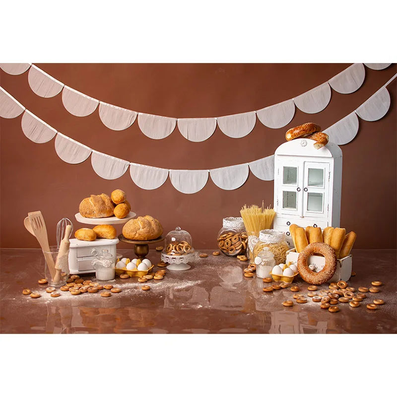 Kitchen Donut Bread Newborn Baby Shower Smash Cake Flour Pasta Chocolate Photography Background Photo Studio Photozone photo backdrop