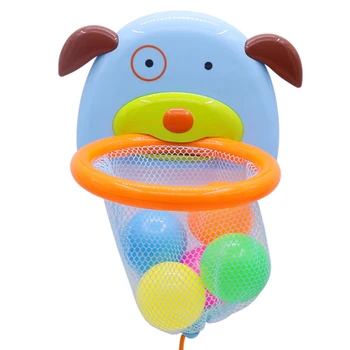 

Funny Bathtub Water With Balls Suctions Cups Bath Toys Marine Play Throw Plastic Baby Shower Mini Shooting Game Basketball