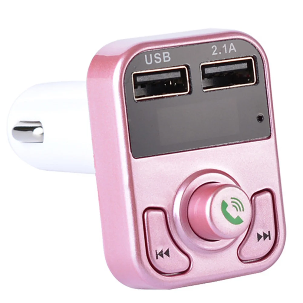 ABS модулятор MP3 плеер Bluetooth приемник громкой связи беспроводные аксессуары USB зарядное устройство fm-передатчик радио Универсальный музыкальный автомобиль - Название цвета: Rose Gold