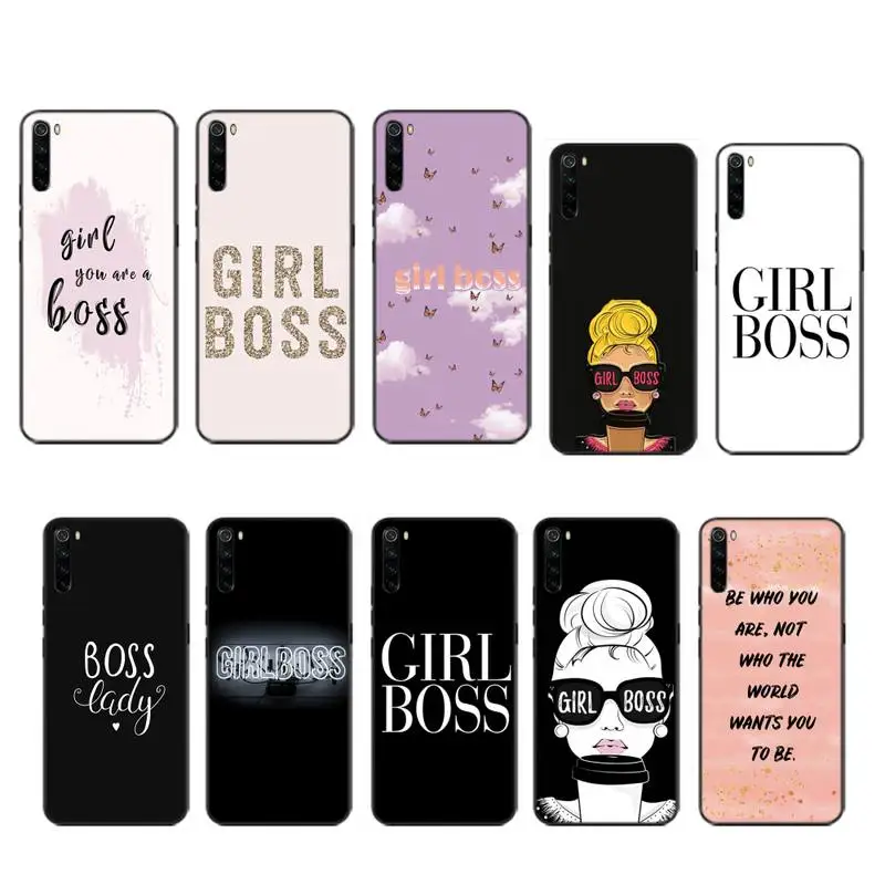 

girl boss case coque fundas etui for xiaomi note max mi 3 7 8 9se Redmi 7 7a 8 8t 9 10 pro lite cases cover