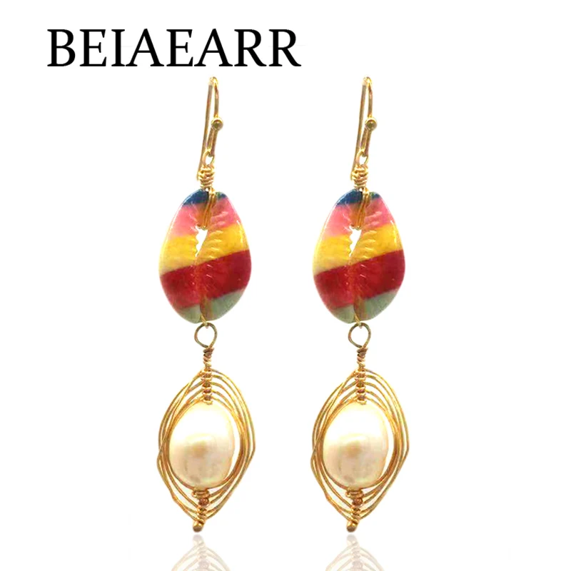 

Earrings Ms. Fashion Natural Pearl Print Shell Brand Boucles d'oreilles Jewelry Accessories Stud Earrings Gifts