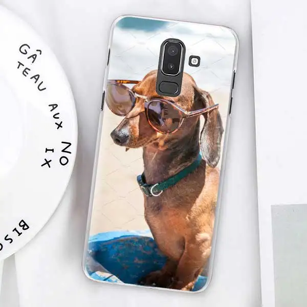 14 Dachshund Doxie Цветок Собака Щенок Чехлы для samsung Galaxy J4 Plus J6 Plus J8 J3 J5 J7 J5 Prime жесткий чехол - Цвет: 14
