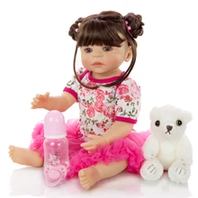 22 дюйма 55 см настоящие куклы для маленьких девочек, силиконовые виниловые куклы для маленьких детей, куклы для новорожденных, сделай сам, завитки, красивый подарок для детей