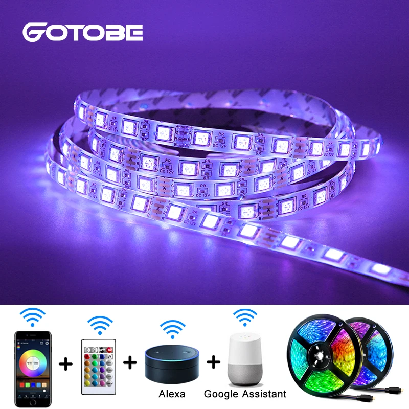 Умная Светодиодная лента с Wi Fi RGB 5050 5 м/300LED APP дистанционное управление 12 В