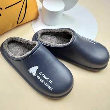 

EVA Winter Slippers Home Waterproof Indoor And Outdoor Garden Slipper Men Slippers High Quality Unisex Fur Men Solid Color Shoes