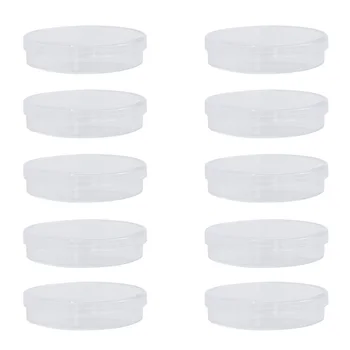 

10pcs 70mm Plastic Petri Dishes Sterile Bacterial Culture Dish with Lid