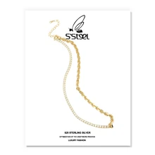 

S'STEEL Zircon Necklaces 925 Sterling Silver Gift For Women Chain Luxury Fashion Necklace Cadena Plata 925 Para Mujer Jewellery