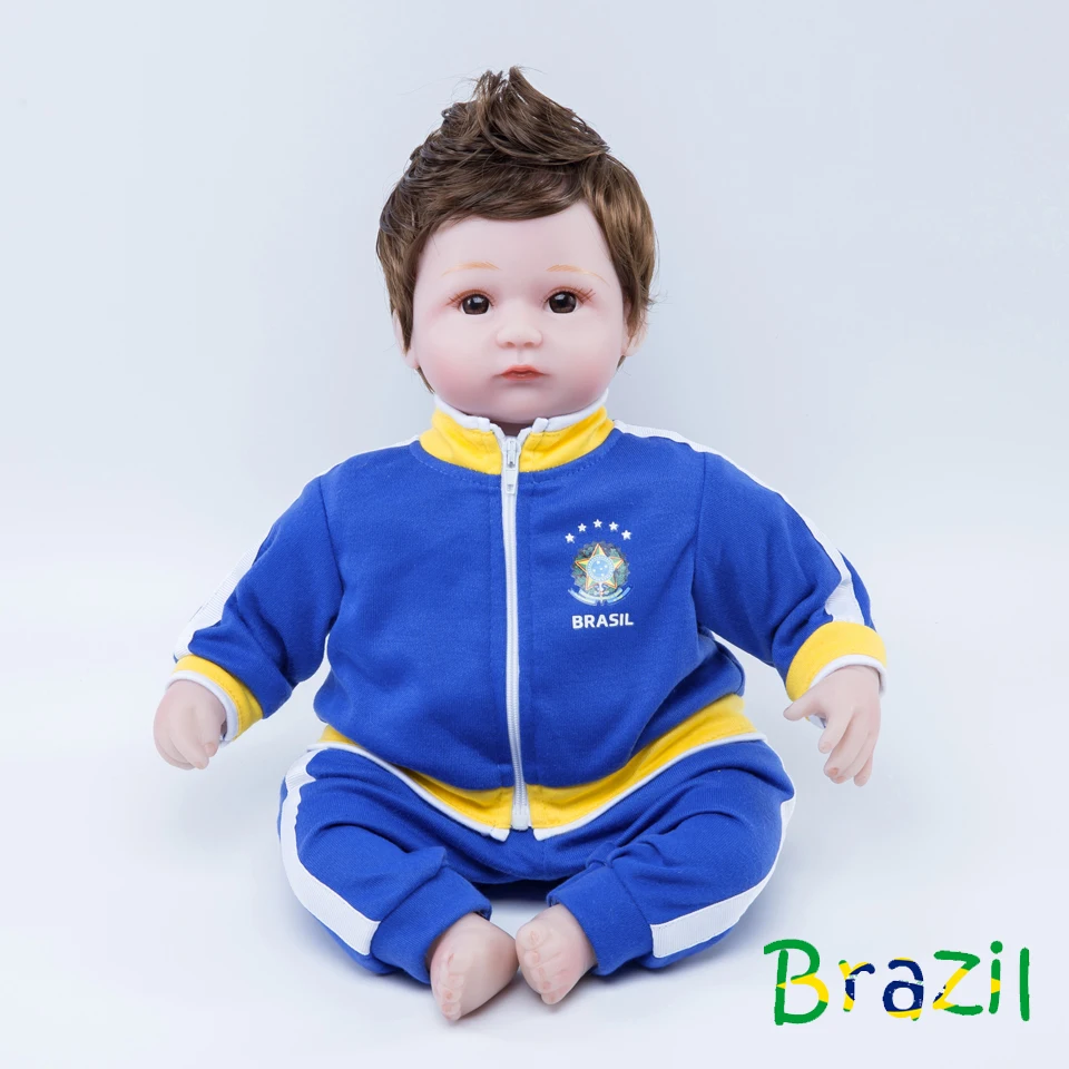 18 дюймовая Кукла reborn baby silicon boneca sports soccer футбольные игрушки для детей