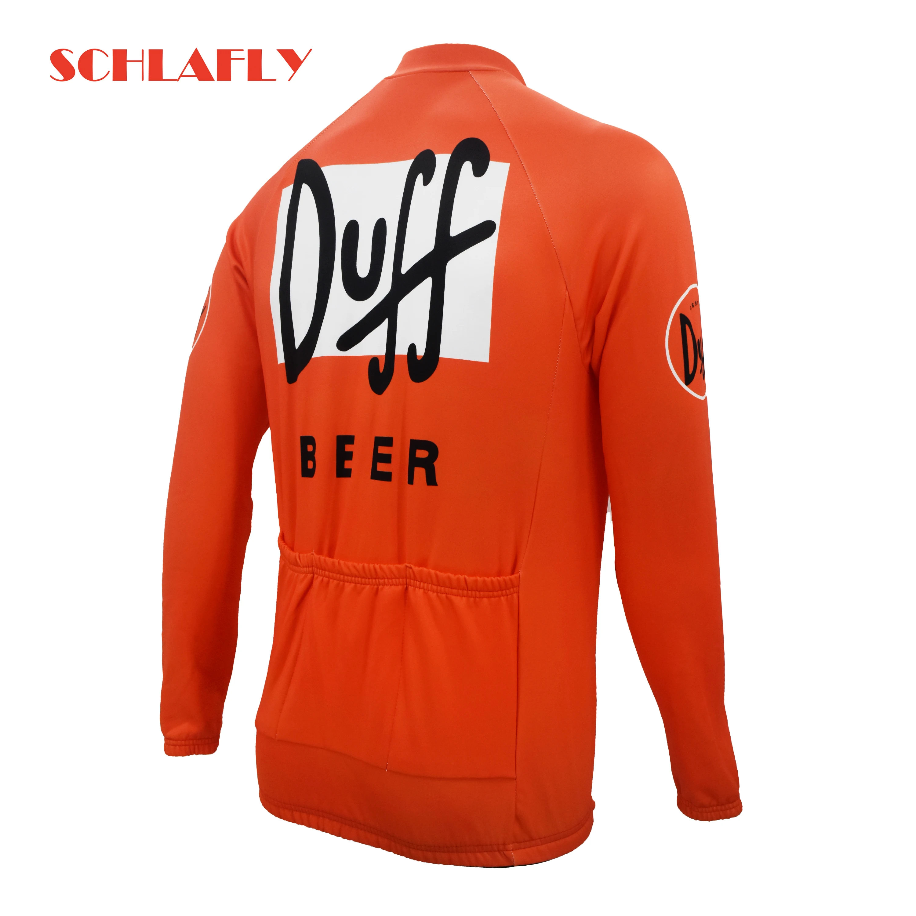 Duff men orange white cycling jersery long sleeve retro bike winter fleece wool & no fleece bicycle clothing schlafly autumn
