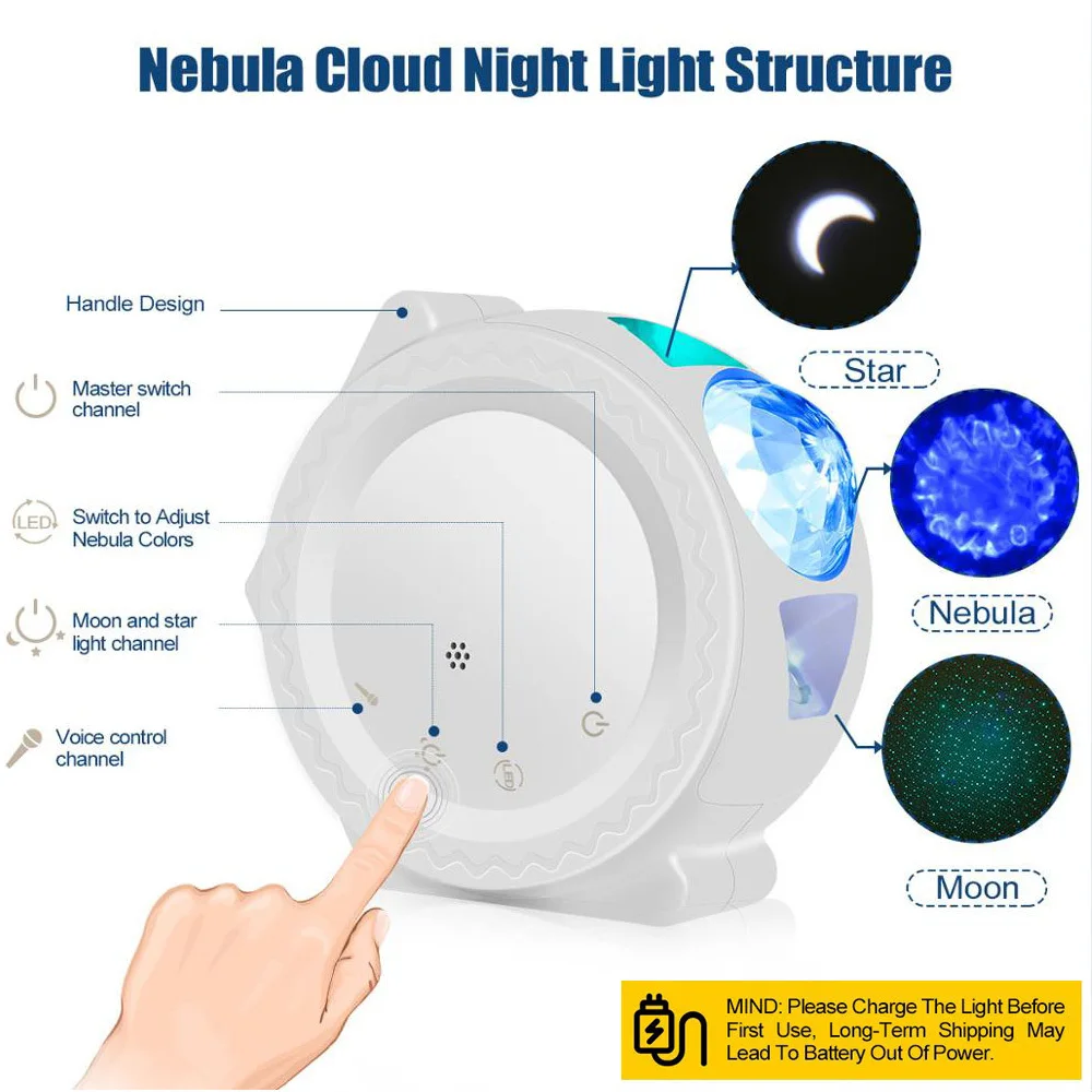 Проектор Galaxy звездное небо светодиодная лампа Nebula Cloud ночник для детей с