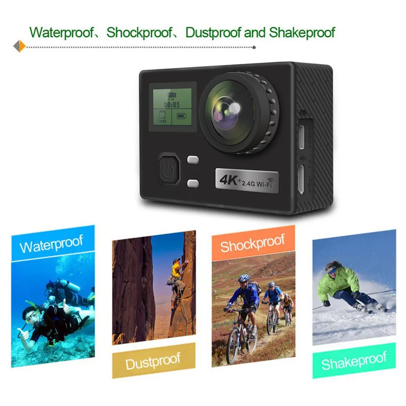 sports camera New 4K Waterproof Sports Camera Outdoor Camera Underwater Diving Camera Action Camera Bike Recorder 2.0 Inch HD Touch Screen best sports camera