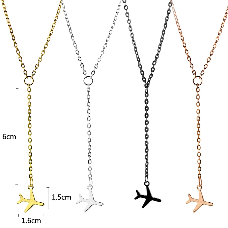 Airplane Necklaces & Pendants Aircraft Layered Lobster Clasp Link Chain Statement Women Clavicle Fashoin Charm Romance Jeweley |