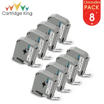 

Cartridge King 8 Set Label Tape MK131 MK-131 Black on Clear 12mm*8m for Bother PT-M95 PT-65 PT-70 PT-80 PT-85 Labeling Printer