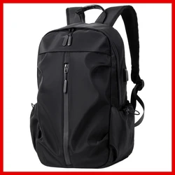 Men's Backpack  2021 new Personalized Fashion Travel Business Trip Laptop USB Charging Interface Backpack Simple Outside Bag