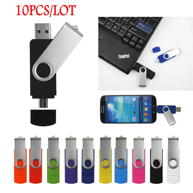 10 шт./лот otg micro usb флеш-накопитель 4 gb/8 gb/16 gb/32 gb/64 gb изготовленный на заказ логотип внешнее запоминающее устройство двойной Применение memory stick