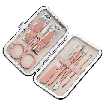 

Manicure Pedicure Set Stainless Nail Clippers Kit Cuticle Grooming Case Stainless steel nail clipper pedicure tool set