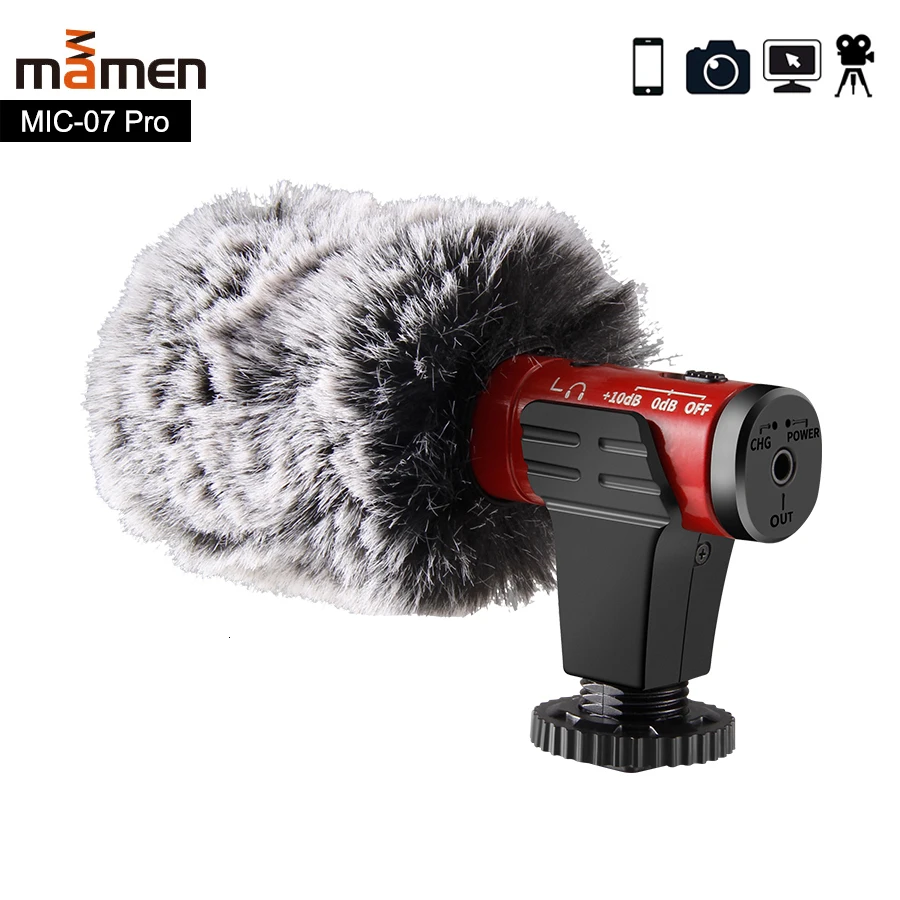 MAMEN видео Запись микрофон для DSLR камеры смартфон Osmo Карманный Youtube Vlogging микрофон для iPhone Android держатель для цифровой зеркальной камеры 4 цвета