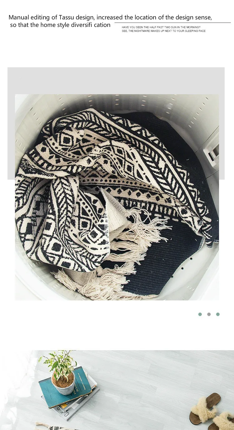 Helper Description Diagram：A thin tapestry carpet with cotton printing and vintage plain color for generations of cross-border Nationalities