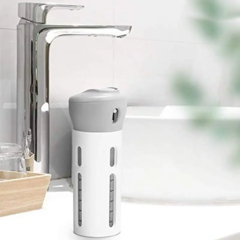 4In1 Travel Dispender Shampoo Shower Gel Empty Bottles Set Refillable Container 4