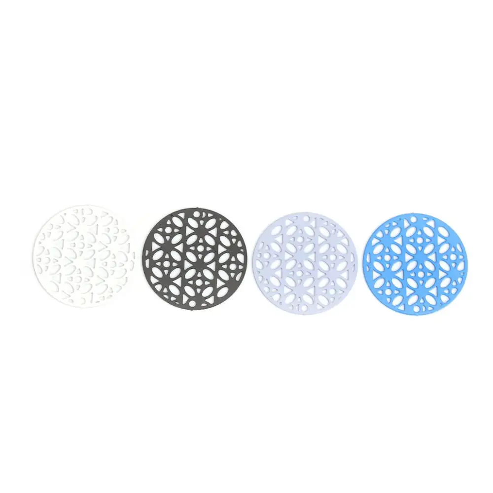 

DoreenBeads Fashion Copper Connectors Round Blue Black Red White Violet Filigree Jewelry DIY Findings About 20mm Dia, 10 PCs