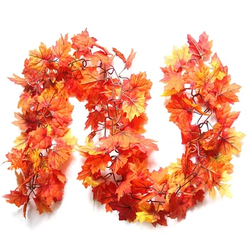 

1.7M Christmas Maple Leaf Rattan Decorations Wall Pendants Halloween Garland Thanksgiving Decoration
